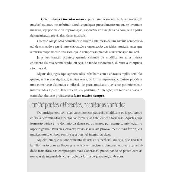Brincando Com Música Na Sala De Aula : Jogos De Criação Musical Usando A  Voz, O Corpo e O Movimento, de Bernadete Zagonel - Brincando Com Música Na  Sala De Aula 